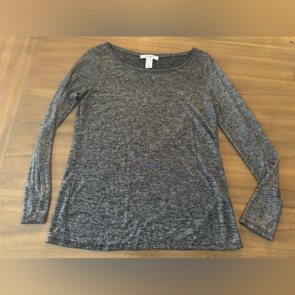 White House Black Market Black Silver Top Small